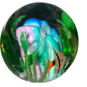 Glass Eye Studio Paperweight‎ Blue Green Ltd. 210/500 1994 Angelfish Art